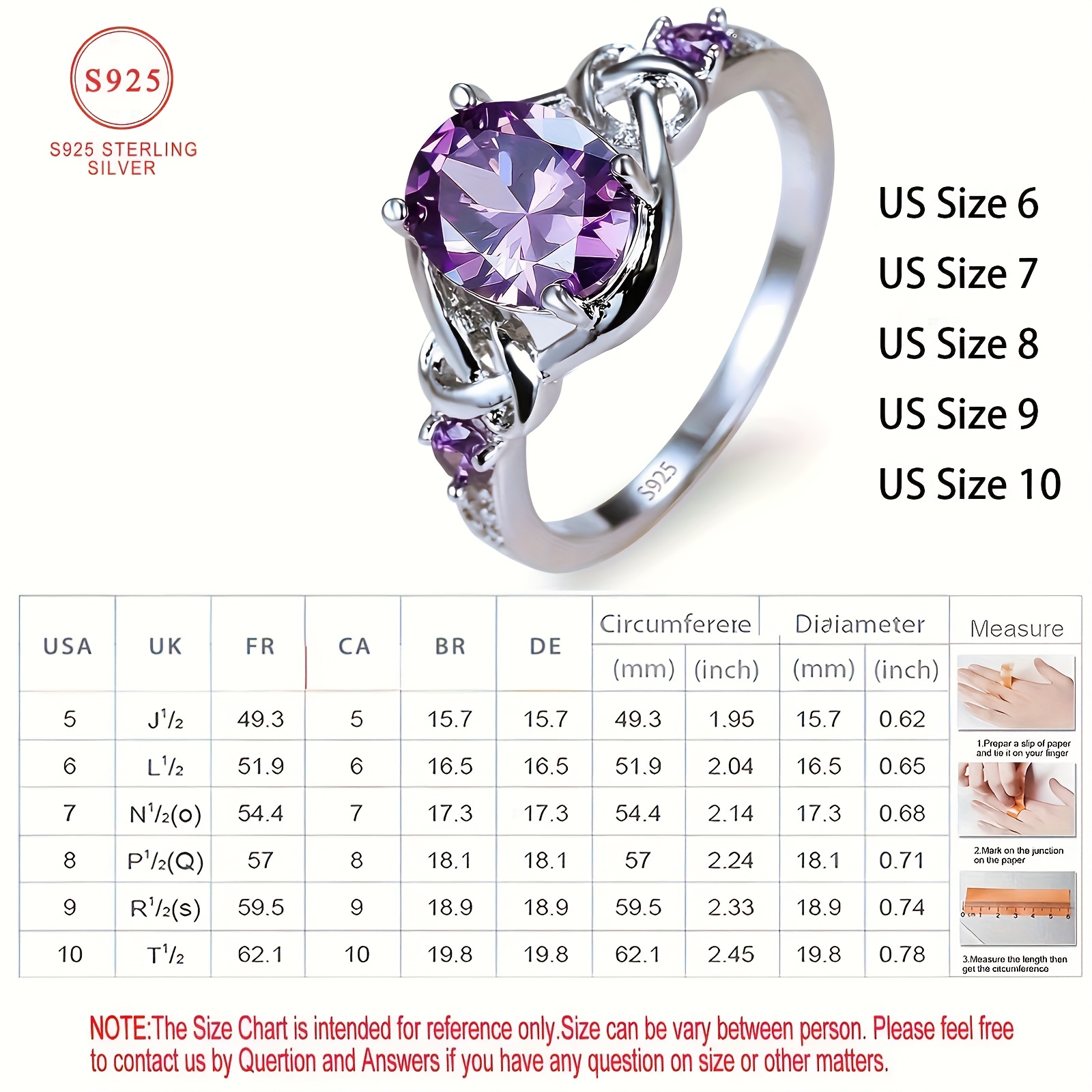 925 Sterling Silver French Style Engagement Ring